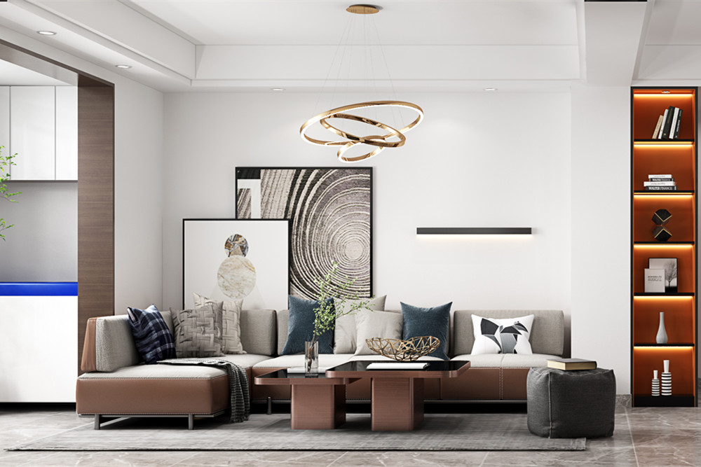 嘉興市大眾湖濱花園現代簡約風格三居室裝修案例