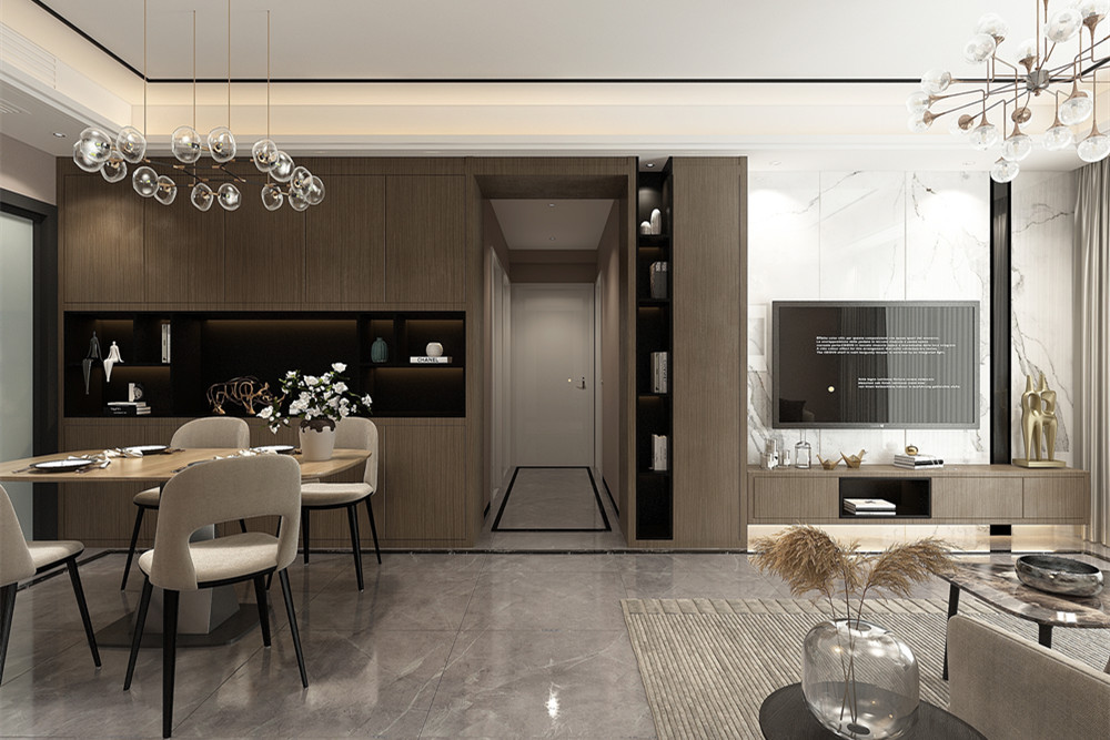 中山市健康花城二期現(xiàn)代簡約風格三居室裝修案例