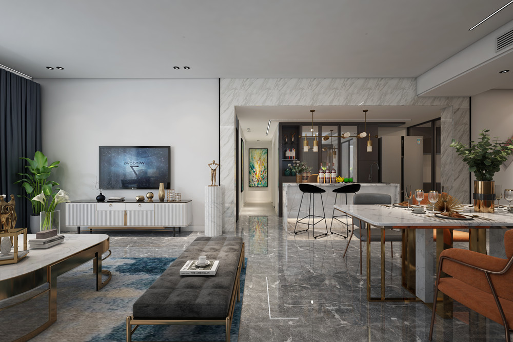 中山市盈彩美地現(xiàn)代簡(jiǎn)約風(fēng)格三居室裝修案例