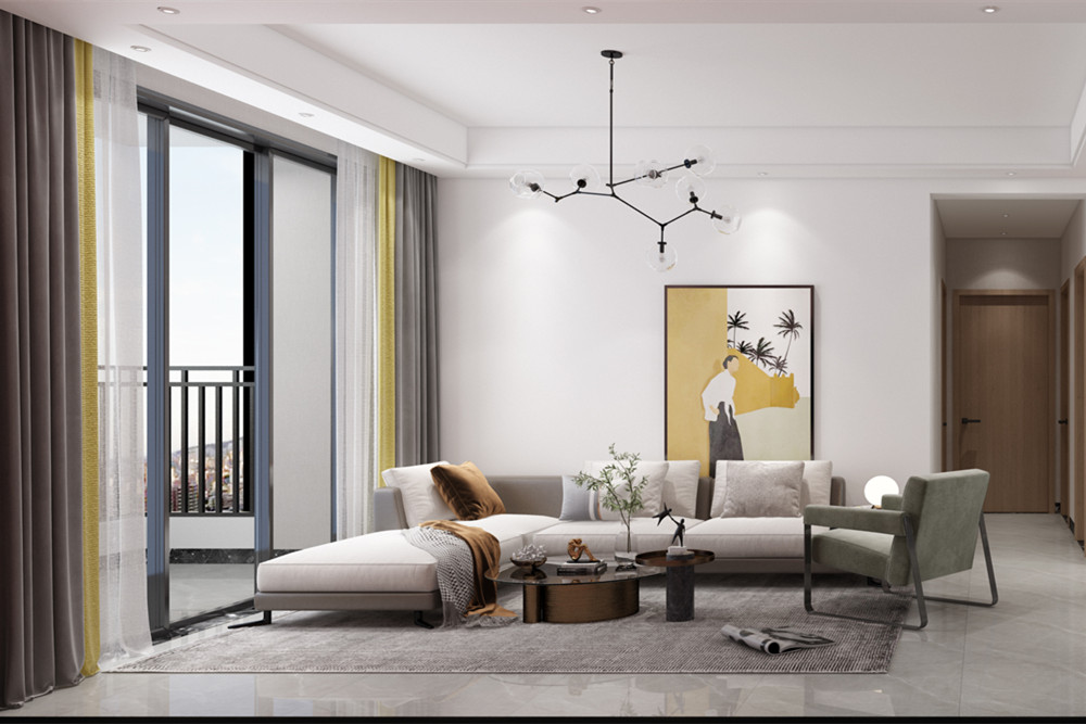 中山市雅居樂民森迪茵湖小鎮(zhèn)現(xiàn)代簡約風(fēng)格三居室裝修案例