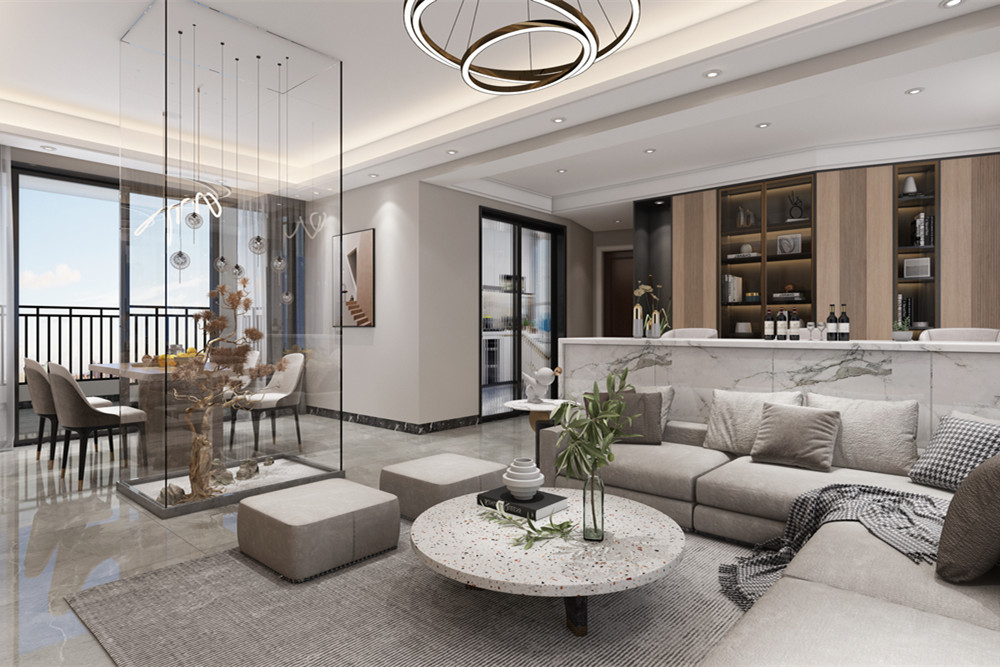 中山市萬(wàn)科柏悅灣現(xiàn)代簡(jiǎn)約風(fēng)格三居室裝修案例