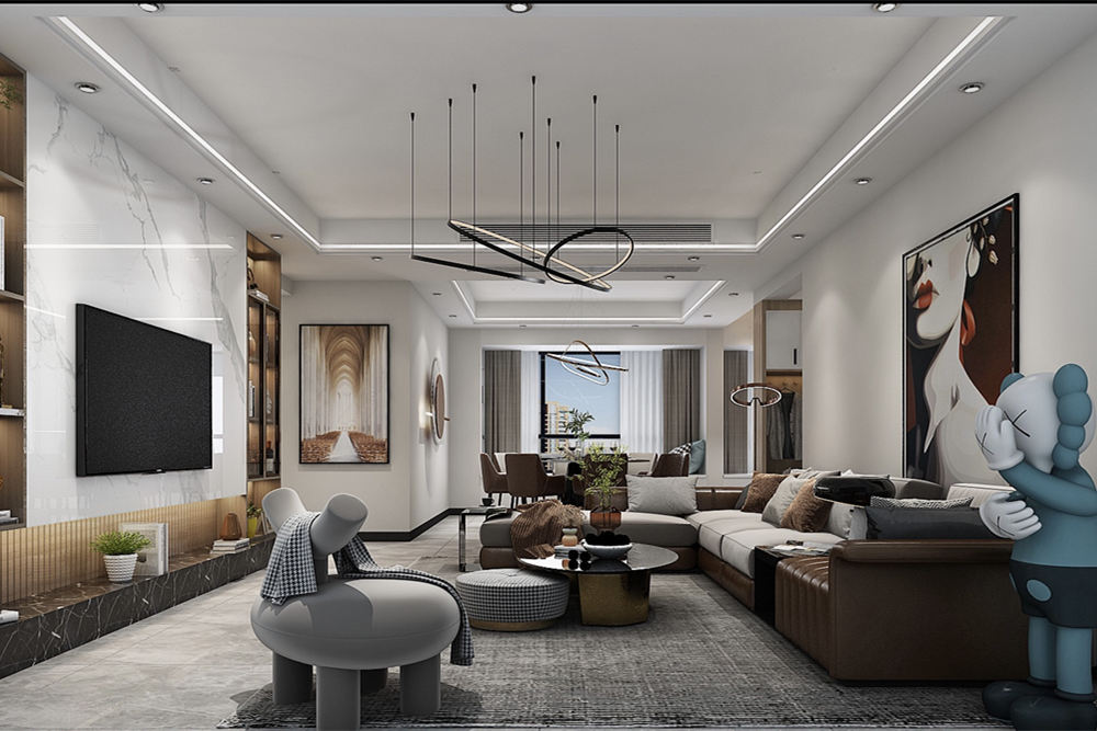 云浮市碧桂園林云苑現(xiàn)代簡約風格三居室裝修案例