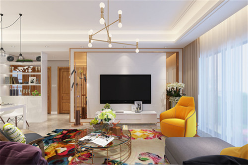 梧州市碧云天輕奢風(fēng)格三居室裝修案例