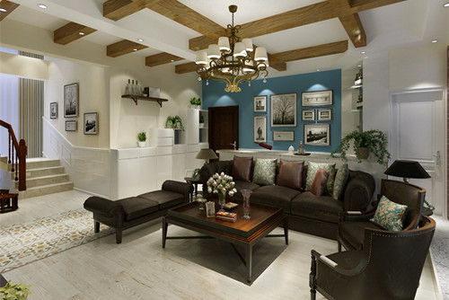 梧州市半島閣新古典風(fēng)格復(fù)式裝修案例