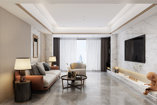 德陽市10號家苑新中式風格三居室裝修案例