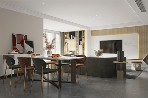 德陽市茶盤街23號院輕奢風(fēng)格三居室裝修案例