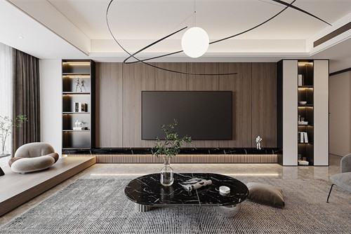 德陽市茶盤街8號(hào)院輕奢風(fēng)格三居室裝修案例