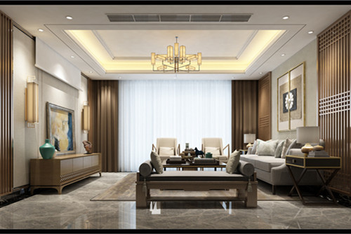 陽江市中集國(guó)際城五期新中式風(fēng)格別墅裝修案例