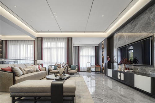 ?？谑心虾Ｐ腋R輕奢風格別墅裝修案例