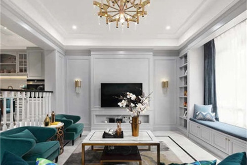 自貢市明珠小區(qū)美式風格別墅裝修案例