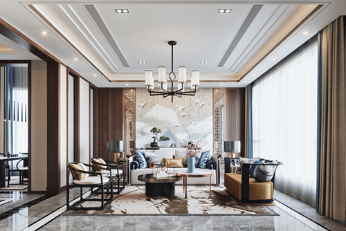 陽(yáng)江市廚邦豪庭新中式風(fēng)格別墅裝修案例