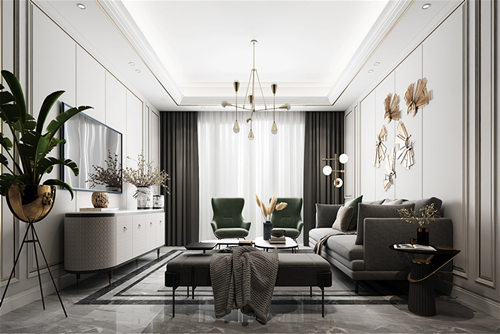 遂寧市邦泰&middot;云璽輕奢風(fēng)格三居室裝修案例
