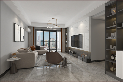 江門市駿景灣豪庭現(xiàn)代風格三居室裝修案例