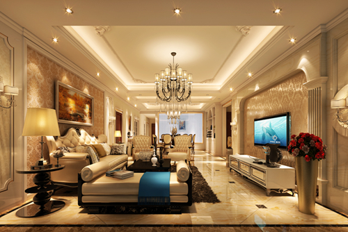 佛山市鵬瑞&middot;三龍灣1號歐式風(fēng)格三居室裝修案例