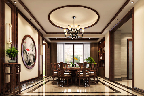 ?？谑兴募救A庭新中式風格別墅裝修案例