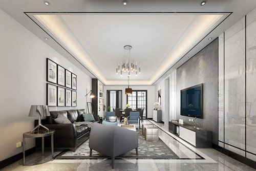 清遠(yuǎn)市荷興廣場現(xiàn)代簡約風(fēng)格三居室裝修案例