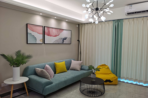 ?？谑辛_牛山玖悅臺(tái)現(xiàn)代簡(jiǎn)約風(fēng)格三居室裝修案例