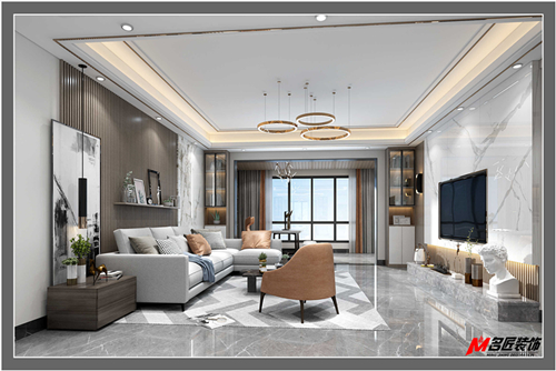 江門市方直瓏湖灣輕奢風(fēng)格平層裝修案例