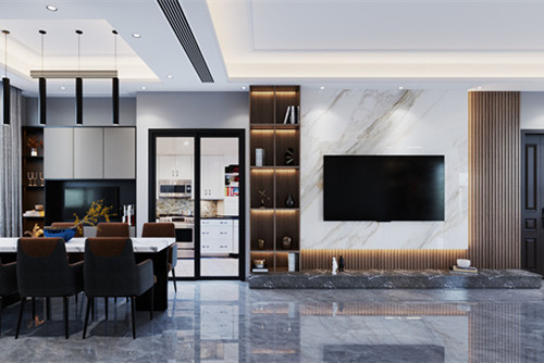 中山市中銘新達(dá)花園現(xiàn)代簡約風(fēng)格四居室裝修案例