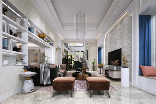 中山市越秀星匯品峰新中式風(fēng)格別墅裝修案例