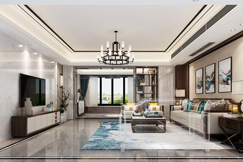 汕頭市灣璟名筑新中式風(fēng)格四居室裝修案例