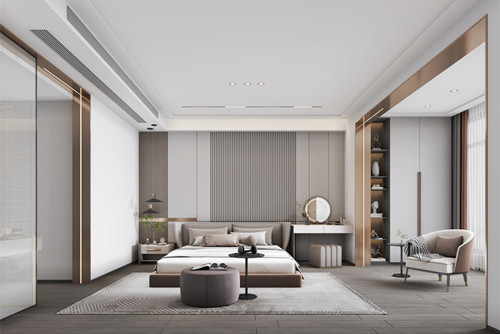 ?？谑幸?rùn)景輕奢風(fēng)格三居室裝修案例