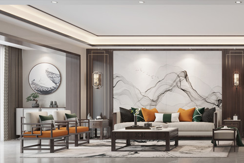 ?？谑袏W林匹克花園新中式風格四居室裝修案例